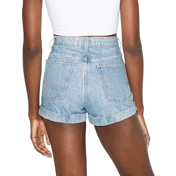 AMERICAN APPAREL HIGH WAIST JEAN SHORTS - Picture 5 of 6